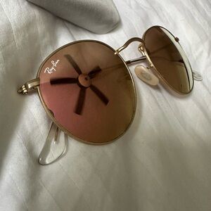 Ray-Ban Gold Frame Sunglasses with Brown Lenses